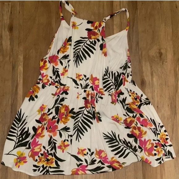 TORRID FLORAL TANK BLOUSE TROPICAL RACER BACK FLOWY CUTE BRIGHT VACATION - Picture 6 of 8